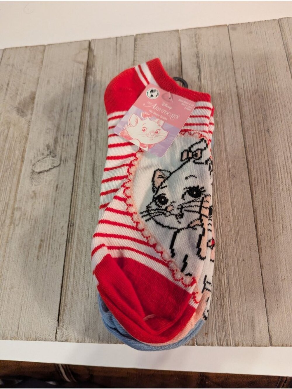Disney Aristocats Marie Low Cut Socks Shoe Size 4-10 Set of 3 Pairs